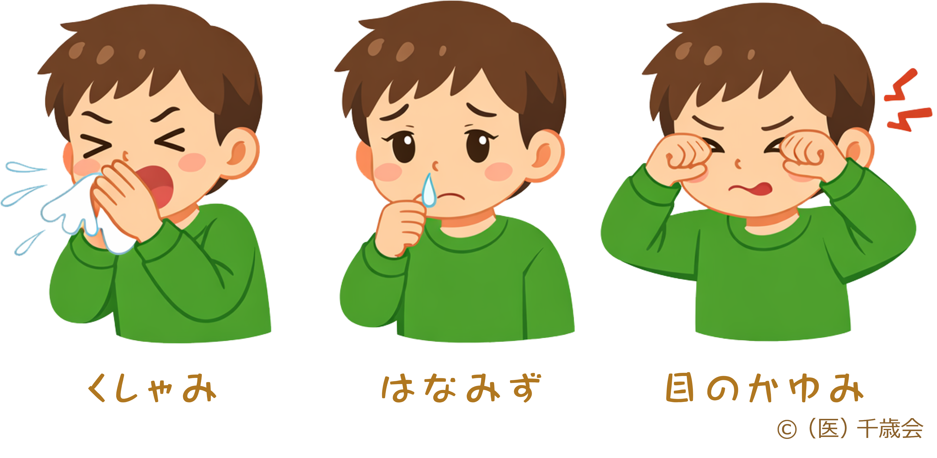 花粉症の症状のイラスト